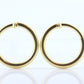 14k Gold Puffed Hollow HOOP Clip On Earrings. Large HOOP earrings Spring Hoops for Unpierced Ears. Wide Hoops. st75