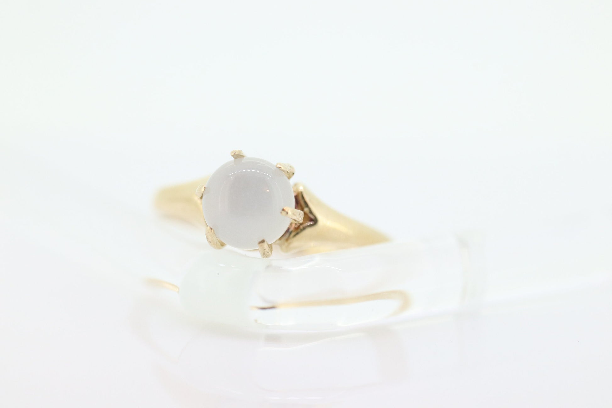 10k Victorian MOONSTONE cabochon Claw set ring. Antique sphere Moonstone ring ring. st(40)