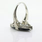 Art Deco Onyx and Sapphire Ring. 14k Filigree White Gold Marquise Onyx and White Sapphire ring. Mourning ring (st230)