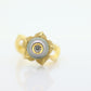 14k Tahitian Pearl ring. GALATEA 14k Gold  Pearl and diamond ring. Large Tahitian pearl flower solitaire ring. st(425)