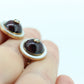 Antique Garnet Diamond Earrings. 10k Gold Victorian Etruscan Garnet Cabochon with Diamond center burst. MOP halo. st(59)