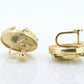 Antique 14k Diamond Round Earrings. Etruscan Round cut diamond Unpierced screw back earrings. st(236)
