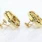 Antique 14k Diamond Round Earrings. Etruscan Round cut diamond Unpierced screw back earrings. st(236)