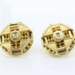 Antique 14k Diamond Round Earrings. Etruscan Round cut diamond Unpierced screw back earrings. st(236)