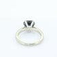 14k Heart Diamond Cut Solitaire ring. 14k white gold Heart Cut BLACK diamond. Black Diamond Engagement ring. st(207)