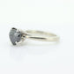 14k Heart Diamond Cut Solitaire ring. 14k white gold Heart Cut BLACK diamond. Black Diamond Engagement ring. st(207)