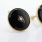 Antique Victorian Onyx and Pearl Seed Earrings. Victorian 1800s Mourning Onyx Non Pierced Screw Back Earrings. st(50)