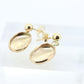 14k Yellow Gold Dangle Drop Earrings. Oval Puffed Earrings Mirror. st(35)