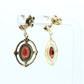 Antique Garnet Dangle Earrings. 14k Gold Victorian Etruscan Garnet Dangle  st(71)