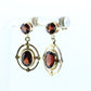 Antique Garnet Dangle Earrings. 14k Gold Victorian Etruscan Garnet Dangle  st(71)