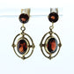 Antique Garnet Dangle Earrings. 14k Gold Victorian Etruscan Garnet Dangle  st(71)