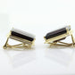 GARNET 14k Gold Stud Earrings. NON Pierced Omega Clip ons Large Garnet studs earrings. (st106)