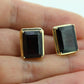 GARNET 14k Gold Stud Earrings. NON Pierced Omega Clip ons Large Garnet studs earrings. (st106)
