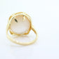 14k Large Mabe and Diamond Ring. Mabe Pearl Solitaire ring. Mabe Large Pearl statement ring st(106)