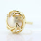 14k Large Mabe and Diamond Ring. Mabe Pearl Solitaire ring. Mabe Large Pearl statement ring st(106)