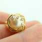 14k Large Mabe and Diamond Ring. Mabe Pearl Solitaire ring. Mabe Large Pearl statement ring st(106)