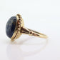10k Lapis Lazuli  Ring. Budlong, Dockert & Armstrong BDA Oval Cabochon Lapis bezel set into bezel setting. Very unique. St(109) Sz5.5