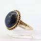 10k Lapis Lazuli  Ring. Budlong, Dockert & Armstrong BDA Oval Cabochon Lapis bezel set into bezel setting. Very unique. St(109) Sz5.5