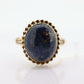 10k Lapis Lazuli  Ring. Budlong, Dockert & Armstrong BDA Oval Cabochon Lapis bezel set into bezel setting. Very unique. St(109) Sz5.5
