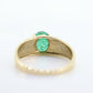 10k Rich green natural 1 carat oval emerald  10k yellow gold vintage solitaire ring Clyde Duneier CID (st78)