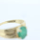 10k Rich green natural 1 carat oval emerald  10k yellow gold vintage solitaire ring Clyde Duneier CID (st78)