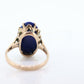 10k Blue Lapis Lazuli  Ring. Vintage 10k Yellow Gold Lapis Prong Set into Cathedral. Large Lapis Egg Very unique. St(104)