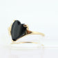 14k ONYX HEART ring. Heart Onyx prong set victorian mourning ring. ESSEMCO st(63)