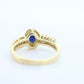 10k Blue Sapphire diamond solitaire ring. 10k Large oval Sapphire ring. Nissko Sapphire diamond ring. st(86)