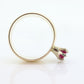 ARTCARVED 10k Gold Natural Ruby Ring. Art carved marquise RUBY engagement ring. Jr Wood Art Deco. st86