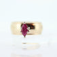 ARTCARVED 10k Gold Natural Ruby Ring. Art carved marquise RUBY engagement ring. Jr Wood Art Deco. st86