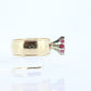 ARTCARVED 10k Gold Natural Ruby Ring. Art carved marquise RUBY engagement ring. Jr Wood Art Deco. st86