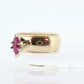 ARTCARVED 10k Gold Natural Ruby Ring. Art carved marquise RUBY engagement ring. Jr Wood Art Deco. st86