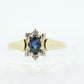 10k Blue Sapphire and Diamond Halo ring. 10k Oval Sapphire Diamond Halo ring. st(89)