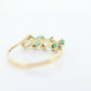 14k Eternity Emerald and Topaz Yellow gold ring. Half Alternating Marquise Emerald Eternity band. st(60)