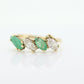 14k Eternity Emerald and Topaz Yellow gold ring. Half Alternating Marquise Emerald Eternity band. st(60)