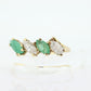 14k Eternity Emerald and Topaz Yellow gold ring. Half Alternating Marquise Emerald Eternity band. st(60)