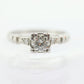 Art Deco PLATINUM Diamond Solitaire Ring. Platinum 1/2ct diamond Square setting Solitaire engagement Ring st(472)