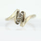 Diamond Tension Ring. 10k White Gold Diamond Bypass Double diamond Swirl Swivel bypass ring. st(85)