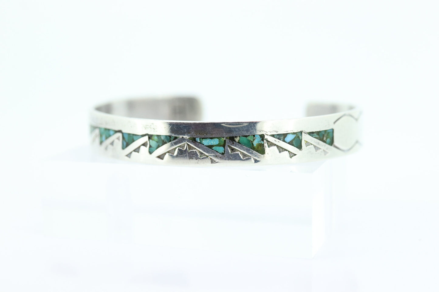 Navajo Sterling Silver Turquoise Bracelet. 925 Silver Native American Zuni Turquoise cuff bangle bracelet. st(14)