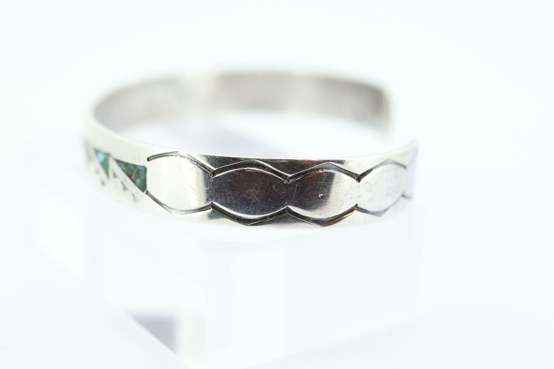 Navajo Sterling Silver Turquoise Bracelet. 925 Silver Native American Zuni Turquoise cuff bangle bracelet. st(14)