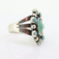 Zuni Navajo Sterling Silver ring. Turquoise Cluster Bezel set Ring.  St(10)