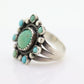 Zuni Navajo Sterling Silver ring. Turquoise Cluster Bezel set Ring.  St(10)