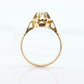 Victorian 18k Rose Gold Diamond Solitaire. 0.36ct Old Mine Cushion Cut Buttercup Diamond setting.