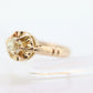 Victorian 18k Rose Gold Diamond Solitaire. 0.36ct Old Mine Cushion Cut Buttercup Diamond setting.