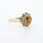 Antique Citrine Flower ring. Hand made 10k yellow gold flower Filigree ring