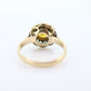 Antique Citrine Flower ring. Hand made 10k yellow gold flower Filigree ring