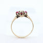 Victorian Garnet and Pearl Seed ring. Antique 10k Rose Gold Victorian Pearl Seed Garnet cluster ring.