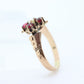 Victorian Garnet and Pearl Seed ring. Antique 10k Rose Gold Victorian Pearl Seed Garnet cluster ring.