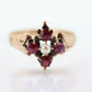 Victorian Garnet and Pearl Seed ring. Antique 10k Rose Gold Victorian Pearl Seed Garnet cluster ring.