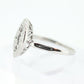 Marquise Signet Ring. Vintage 10k Flower Blossom white Gold Signet Ring. 10k White Gold Statement Ring.